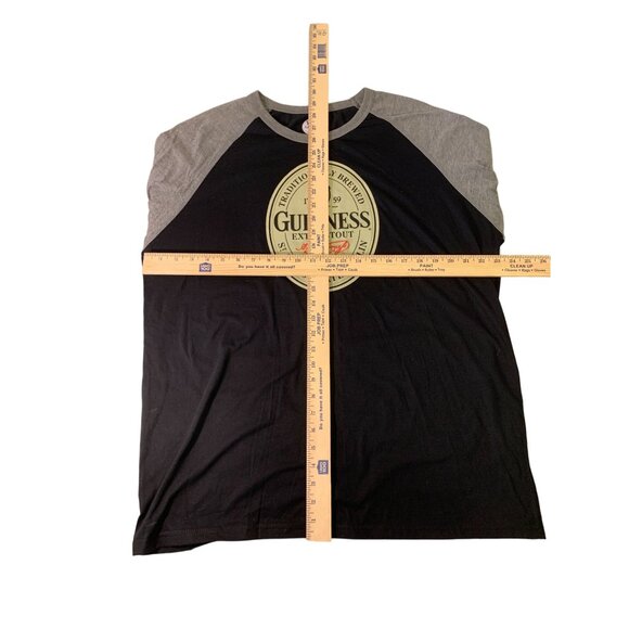 Guinness Extra Stout Long Sleeve Raglan Tee 2X Black/Gray - Picture 7 of 7